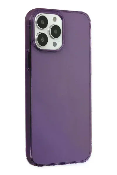 Apple iPhone 14 Pro Kılıf Pc Sert Şeffaf Kapak - Mor