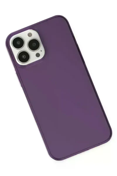 Apple iPhone 14 Pro Kılıf Pc Sert Şeffaf Kapak - Mor
