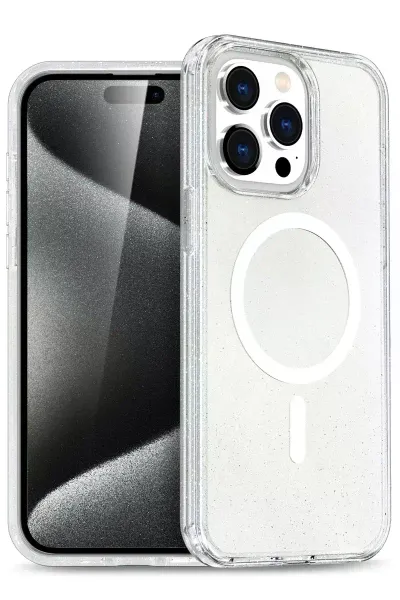 Apple iPhone 14 Pro Kılıf Star Magsafe Kapak - Şeffaf