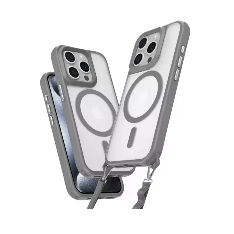 Apple İphone 14 Pro Max Kılıf Enka Magsafe Silikon Kılıf - Titan Gri