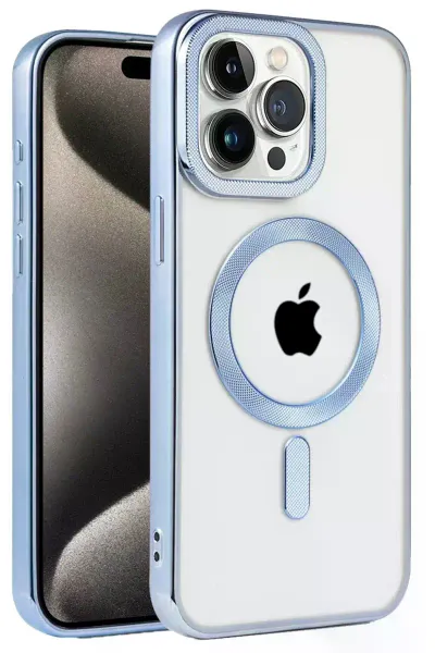 Apple iPhone 14 Pro Max Kılıf Kronos Magsafe Kapak - Sierra Blue