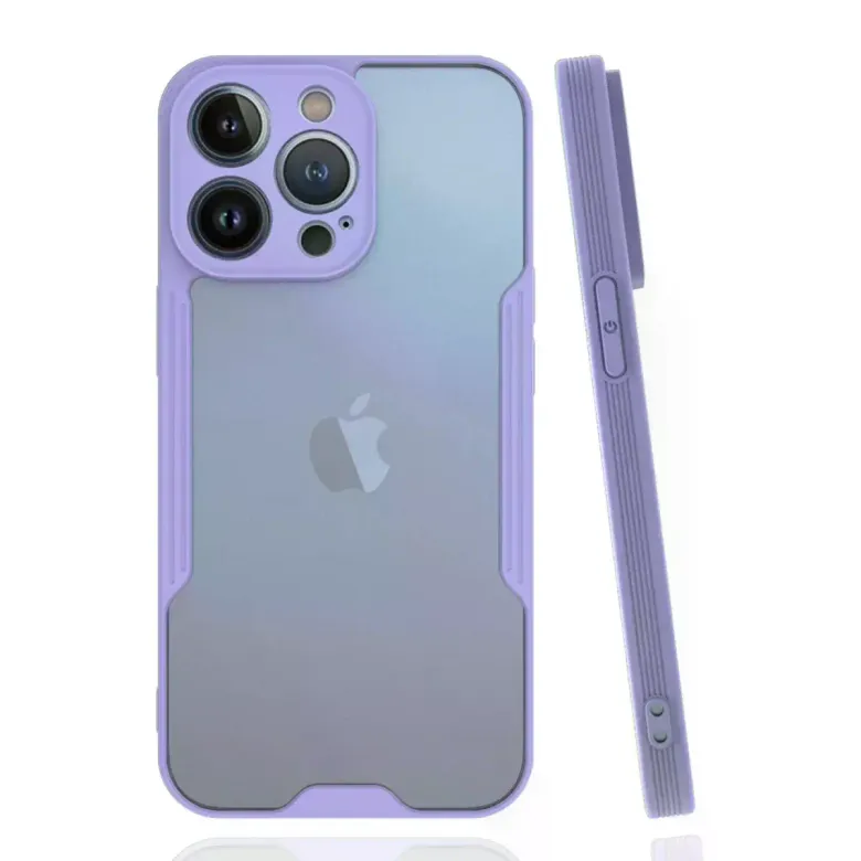 Apple iPhone 14 Pro Max Kılıf Platin Silikon - Lila