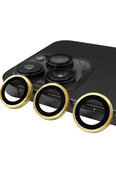 Apple iPhone 14 Pro Max Raze Metal Kamera Lens - Gold
