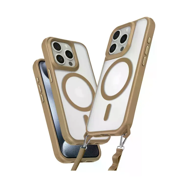 Apple İphone 15 Pro Max Kılıf Enka Magsafe Silikon Kılıf - Desert