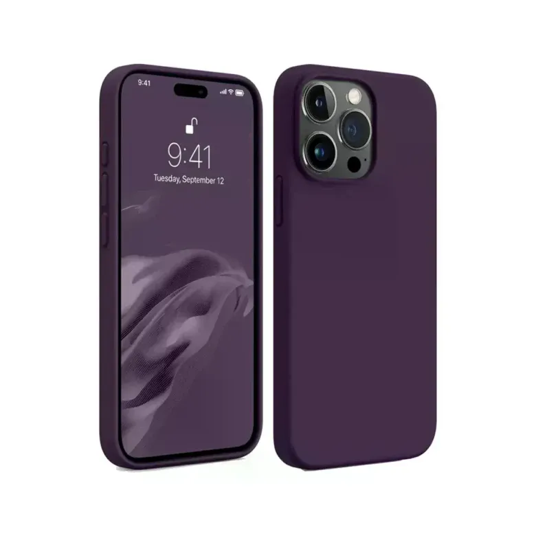 Apple iPhone 15 Pro Max Kılıf First Silikon - Mürdüm