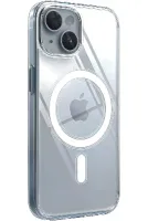 Apple iPhone 15 uyumlu Magsafe Şarj Özellikli Şeffaf Sert PC SARARMAZ Telefon Kılıfı