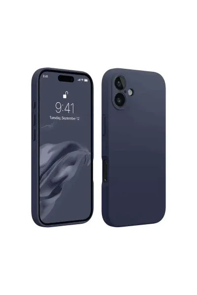 Apple iPhone 16 Plus Kılıf First Silikon - Lacivert