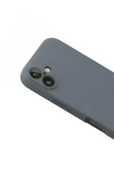 Apple iPhone 16 Plus Kılıf Nano içi Kadife Silikon - Gri