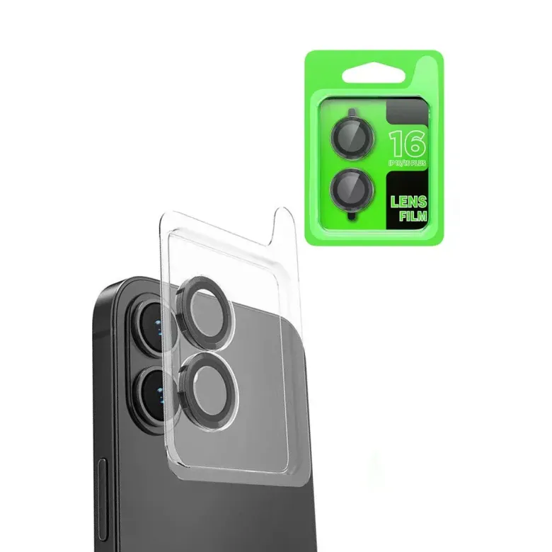 Apple iPhone 16 Plus Raze Metal Kamera Lens - Siyah