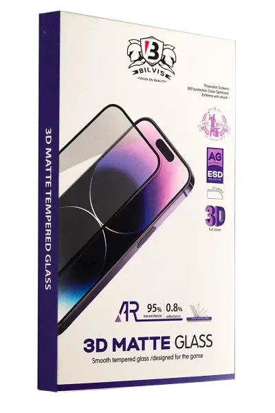 Apple iPhone 16 Pro Bilvis 3D Mat Cam Ekran Koruyucu