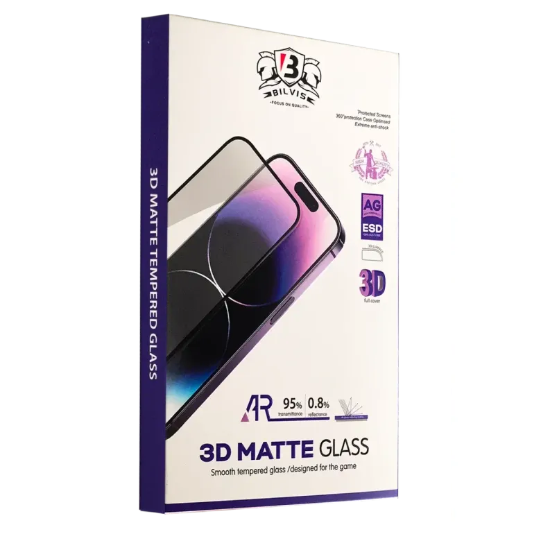 Apple iPhone 16 Pro Bilvis 3D Mat Cam Ekran Koruyucu