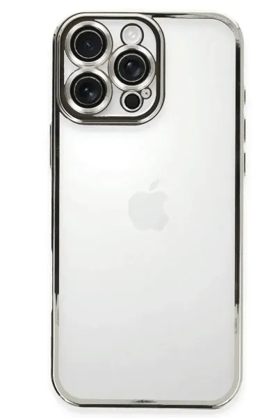 Apple iPhone 16 Pro Kılıf Razer Lensli Silikon - Gümüş