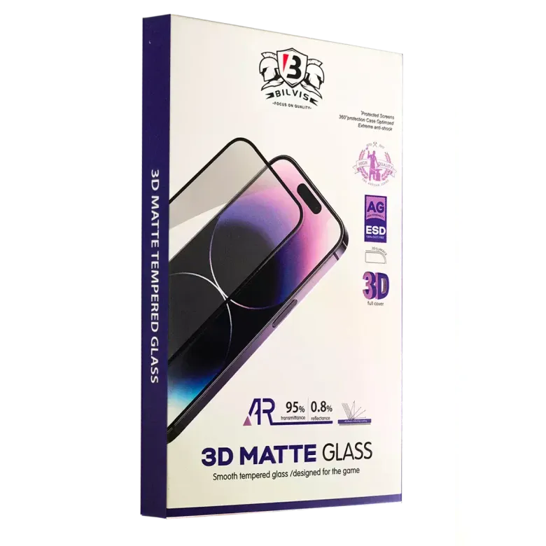 Apple iPhone 16 Pro Max Bilvis 3D Mat Cam Ekran Koruyucu