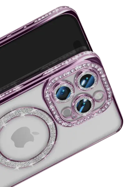 Apple iPhone 16 Pro Max Kılıf Joke Simli Magneticsafe Kılıf - Derin Mor
