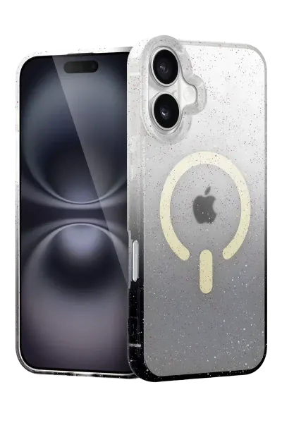 Apple iPhone 16 Pummel Shiny Magsafe Kapak - Siyah