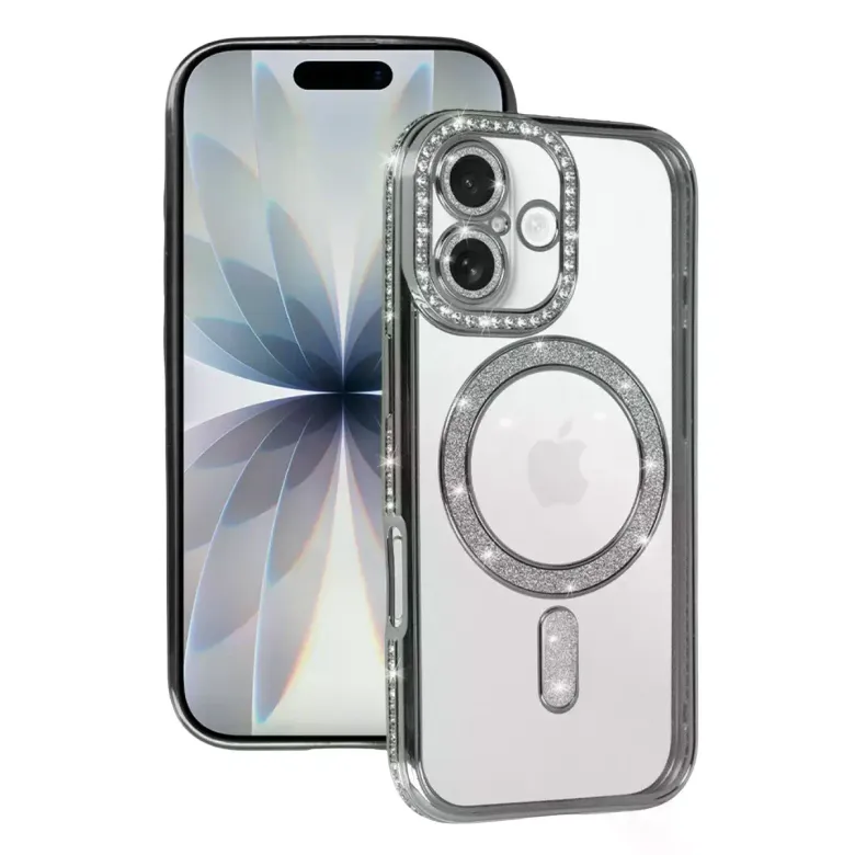 Apple İphone 17 Joke Simli Magneticsafe Kılıf - Gümüş
