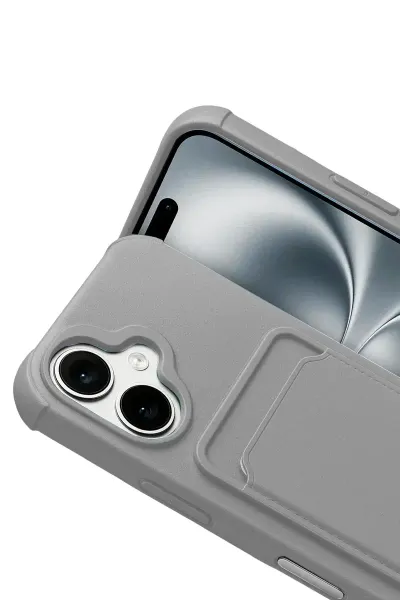 Apple iPhone 17 Kelvin Kartvizitli Silikon - Gri