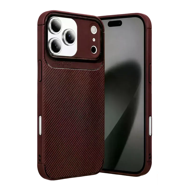 Apple İphone 17 Pro Auto Focus Karbon Kapak - Bordo