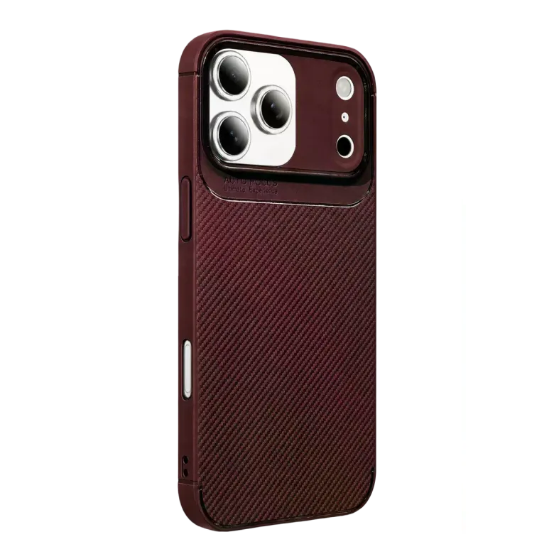 Apple İphone 17 Pro Auto Focus Karbon Kapak - Bordo