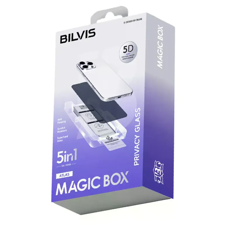 Apple İphone 17 Pro Max Bilvis 5in1 5d Magic Hayalet Cam Ekran Koruyucu - Siyah