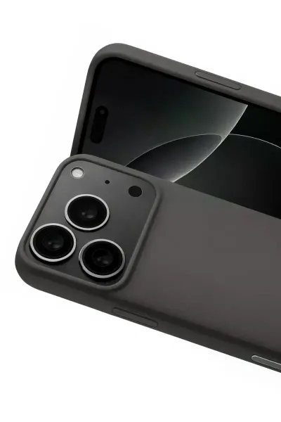 Apple iPhone 17 Pro Max Nano içi Kadife Silikon - Gri