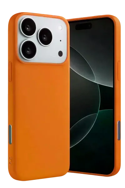 Apple iPhone 17 Pro Max Nano içi Kadife Silikon - Turuncu