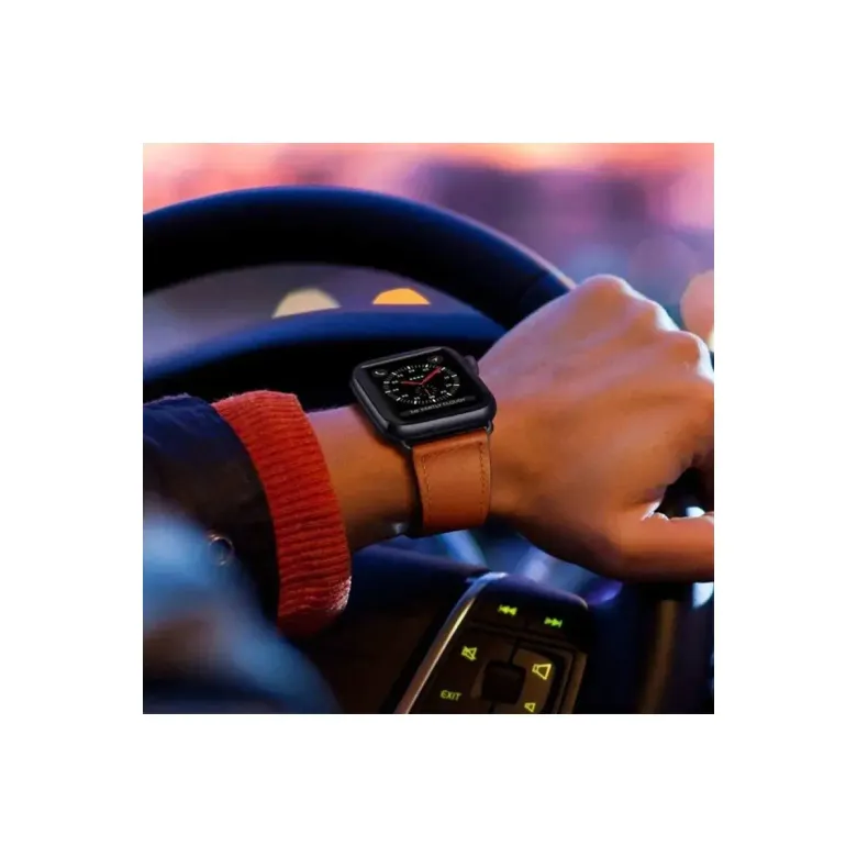Apple Watch 42mm Kr415 Luaz Deri Kordon (saat Değildir) - Pembe