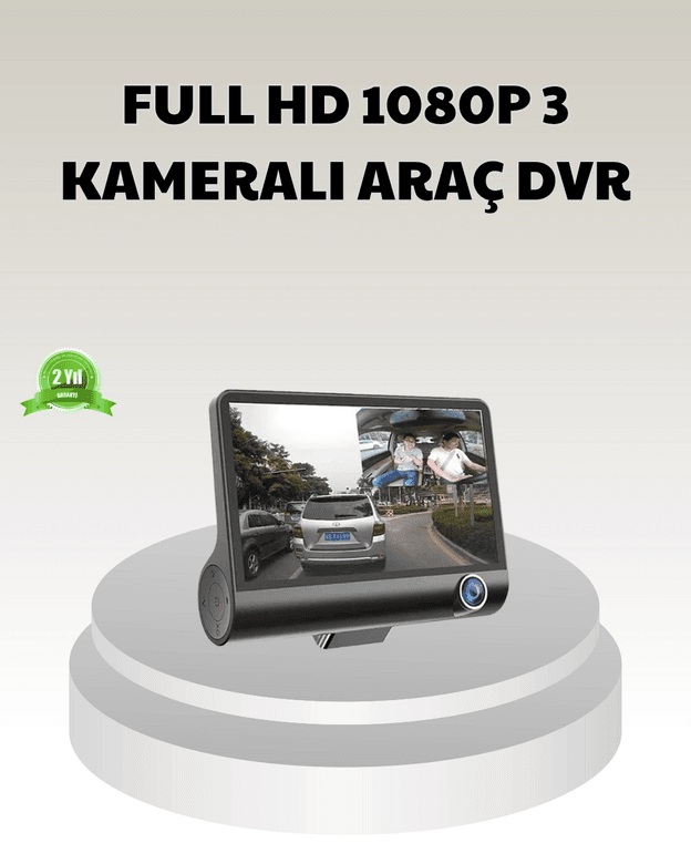 Araç Dvr Kamerası 3’lü 170° Geniş Açılı Full Hd Ve Park Destekli