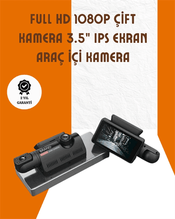 Araç İçi Ve Ön Kameralı 3 İnç Ips Ekranlı Full Hd Güvenlik Kamerası
