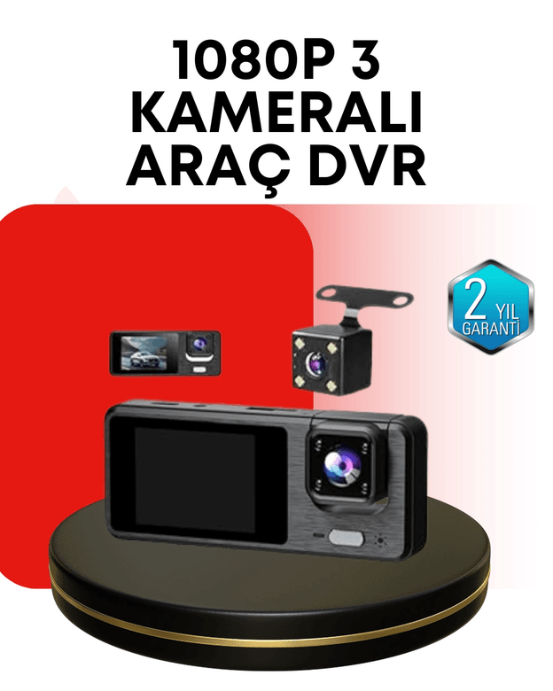 Araç Kamerası 3’lü Sistem | Full Hd, Sesli Kayıt Ve Park Gözetimi