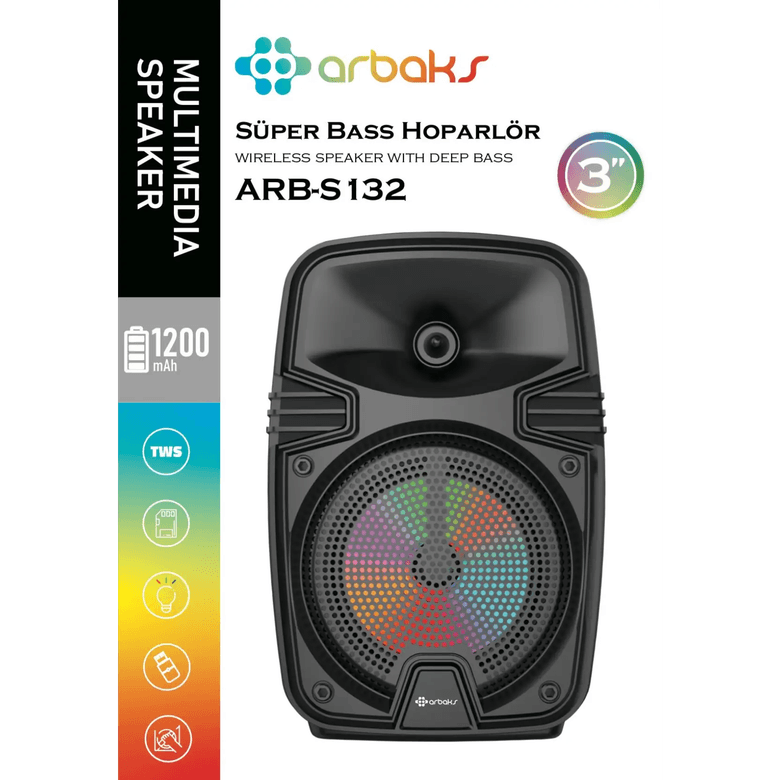 Arbaks 17 Cm Bluetooth Super Bass Höparlör  Arbs132