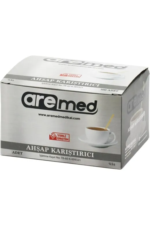 AREMED HCYLMZ7990 Ahşap Çay Kahve Karıştırıcı 400 Adet
