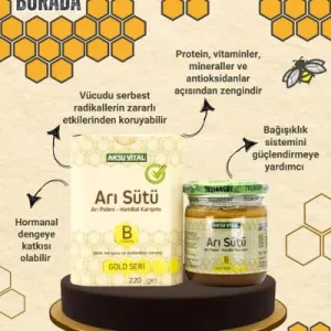 Arı Sütü Arı Poleni Ham Bal Karışımı 220 Gr7000mg çocuk