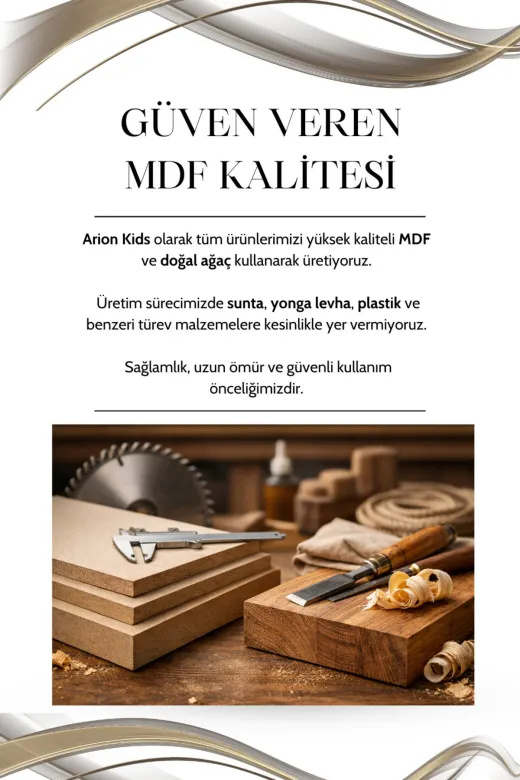 arionkids ALN3KPKLDLP Alin 3 Kapaklı Mdf Dolap | Rehau Kaplama Kapaklar | Ağaç Ayaklar | Yüksek Kalite