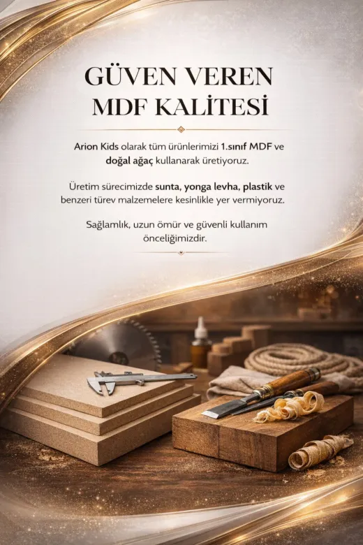arionkids ARIONDLP111 Masal 4 Kapaklı Çekmeceli Dolap | %100 Mdf | Rehau Kapaklar | Ağaç Ayaklar | Fonksiyonel Ve Şık