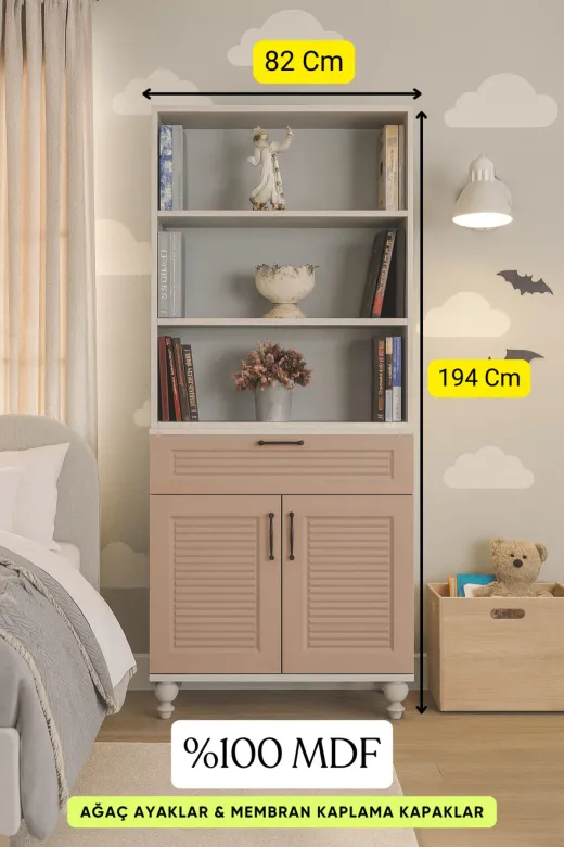 arionkids ARIONKIDS-KTPLK26 Masal Şifonyer-Kapaklı & Kitaplık | Mdf | Yumuşak Stil