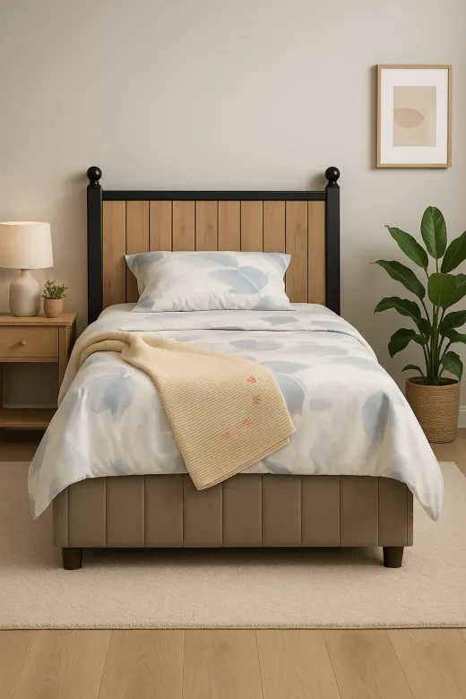 arionkids ARIONKIDSBSLK05 Alin Wood Başlık 100'lük Bazalar İçin | %100 Mdf Kalitesi | Ağaç Topuz | 117 Cm Genişliğinde