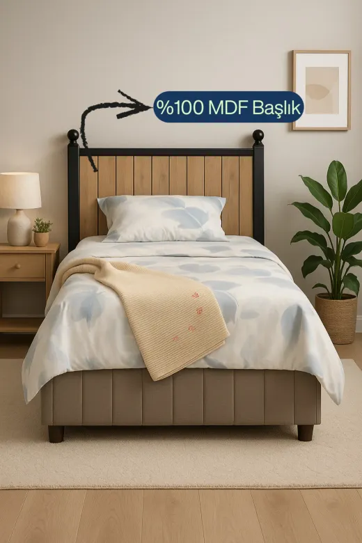 arionkids ARIONKIDSBSLK05 Alin Wood Başlık 100'lük Bazalar İçin | %100 Mdf Kalitesi | Ağaç Topuz | 117 Cm Genişliğinde