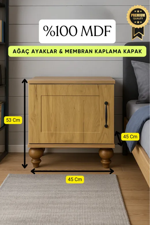 arionkids ARIONKIDSKMDN004 Alin Wood Komodin | Mdf Gövde | Ağaç Ayaklar | Rehau Kaplama Kapak | Şık Ve Dayanıklı Tasarım