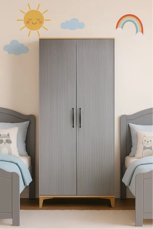 arionkids EGE2KPKLDLPCKMCL Ege 2 Kapaklı Çekmeceli Mdf Dolap | Rehau Kaplama Kapaklar | Ağaç Ayaklar | Üstün Kalite