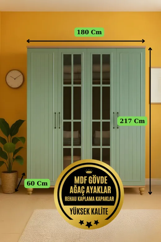 arionkids GLNS4KPKLDLAP Gülsün Mdf 4 Kapaklı Dolap | Üst Düzey Kalite Ve Şıklık