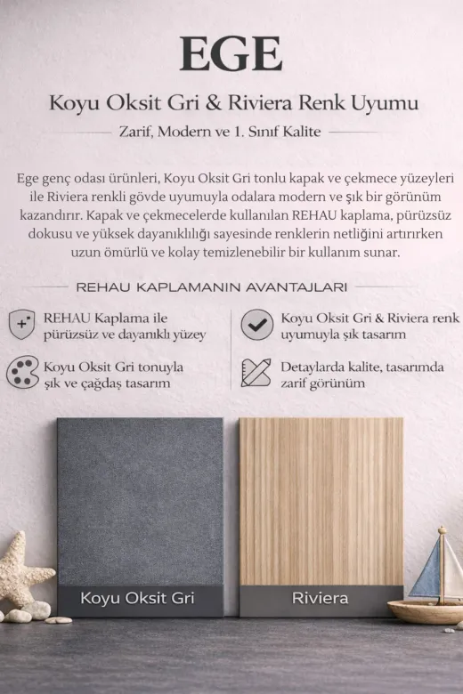 arionkids TYC62E767303E6E4369CA3100 Ege 4 Çekmeceli Şifonyer | Modern Tasarım, Mdf Gövde Ve Fonksiyonel Depolama Alanı