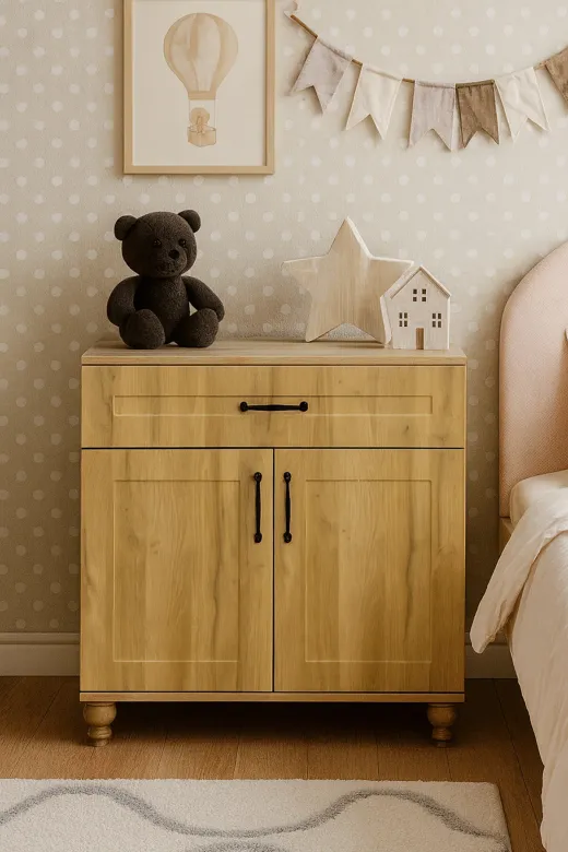 arionkids TYCA99CAAF9EE5305B4F6A300 Alin Wood Şifonyer-Kapaklı | Birinci Sınıf Mdf Kalitesi | Rehau Kaplama Kapaklar | Ağaç Ayaklı