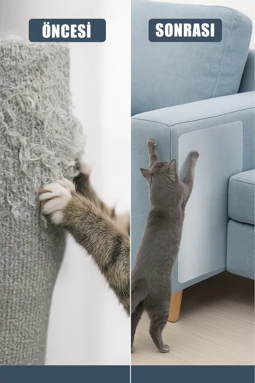 Arnee M1LMN01 Kedi Koltuk Tırmalama Koruyucu 20X50 Cm Şeffaf Yapışkanlı Mobilya Tırmalama Önleyici Koruma Bandı