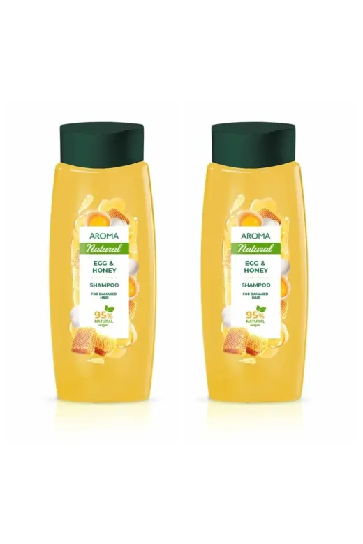 AROMA NATURAL 313 L Şampuan Egg Honey Yıpranmış Saçlar Için 2 X 400 Ml
