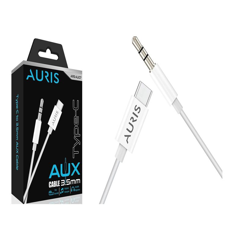 ARS-AU07 Auris Type-C Aux 3.5Mm Çevirici Kablo Araç Müzik Ses  Dönüştürücü