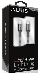 ARS-CB27 Auris Cb27 Lightning Usb-C Kumaş 35W Şarj Ve Data Kablosu