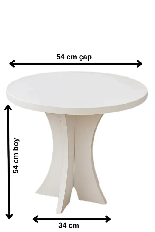 ARS TAŞ 108138 Fiskos Yuvarlak Sehpa Mdf