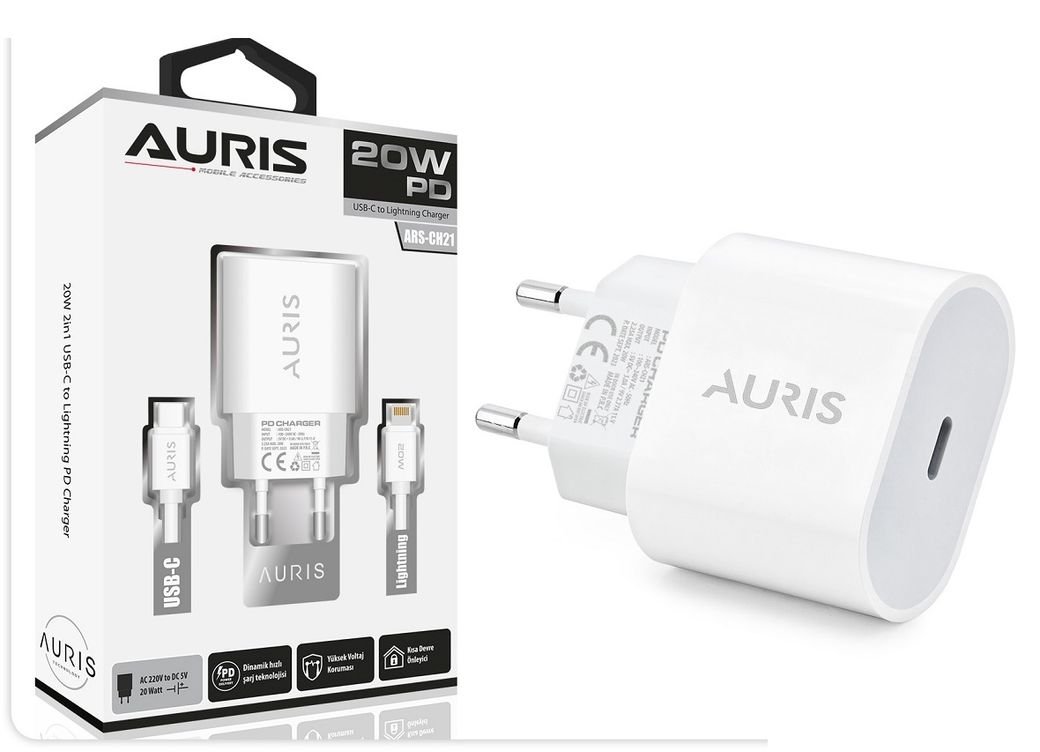 ArsCH21 Auris Ars-Ch21 20W Usb-C'den Lightning Pd Şarj Cihazı