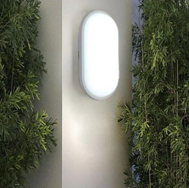 ART 57855210123962380184975 Banyo Tavan Lambası 20W Oval Balkon Tavan Lambası 6400K Beyaz Led Işık Teras Duvar Lambası Beyaz Abanoz